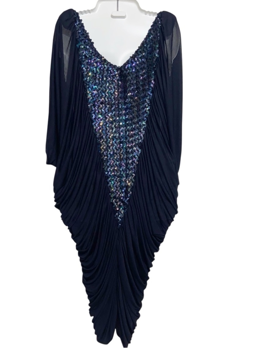 Vintage NEW LEAF BY SAMIR Dress Womens Size 5/6 Sequin Whimsigoth Disco 1970s